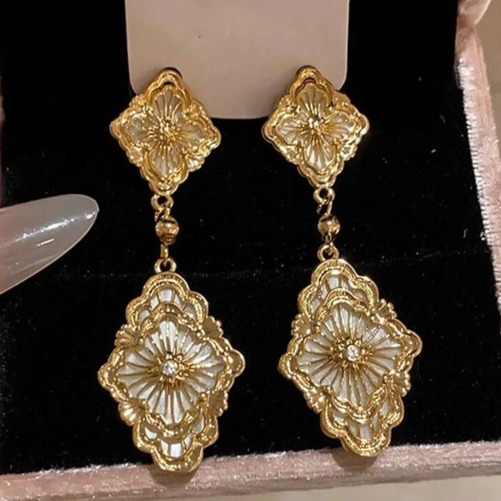 Elegant Gold and Silver Drop Earrings